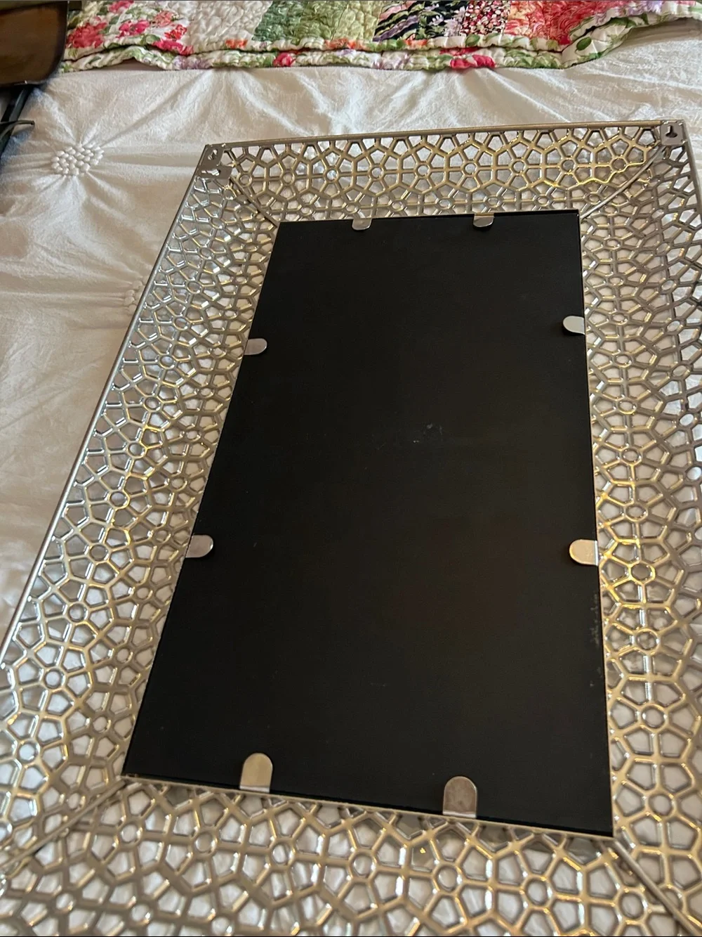 Decorative Geometric Silver Wall Mirror - Brand Unknown